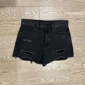 GU | black denim shorts
